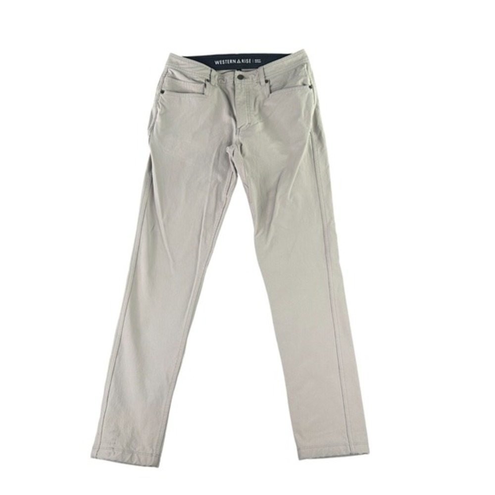 Western‎ Rise Diversion Pant Mens 32 Dune Gray Slim Fit Stretch Travel